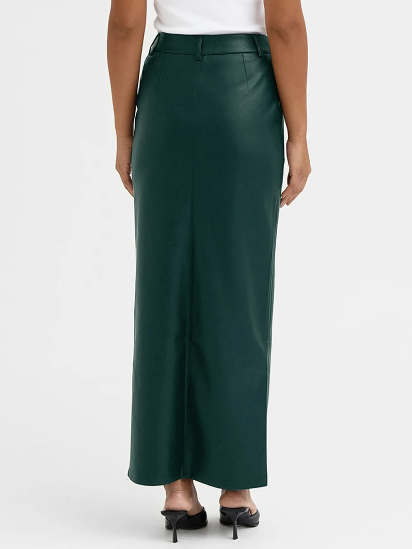 Donvan חצאית ארוכה דמוי עור