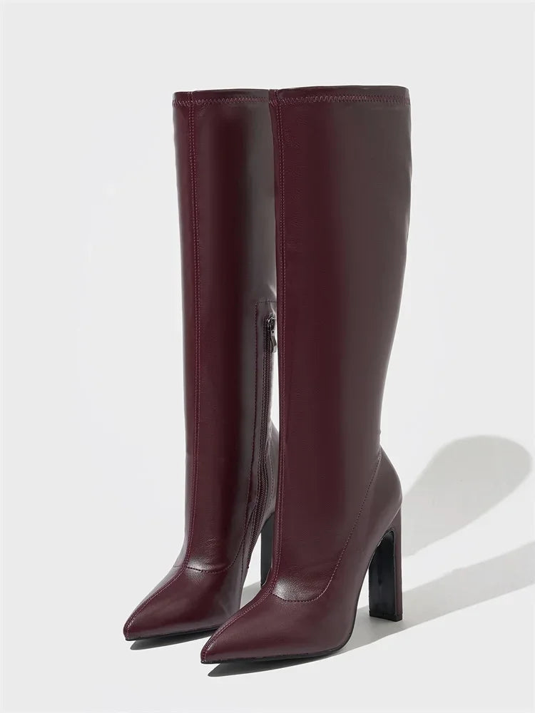 Cole מגפי ברך עם עקב גבוה