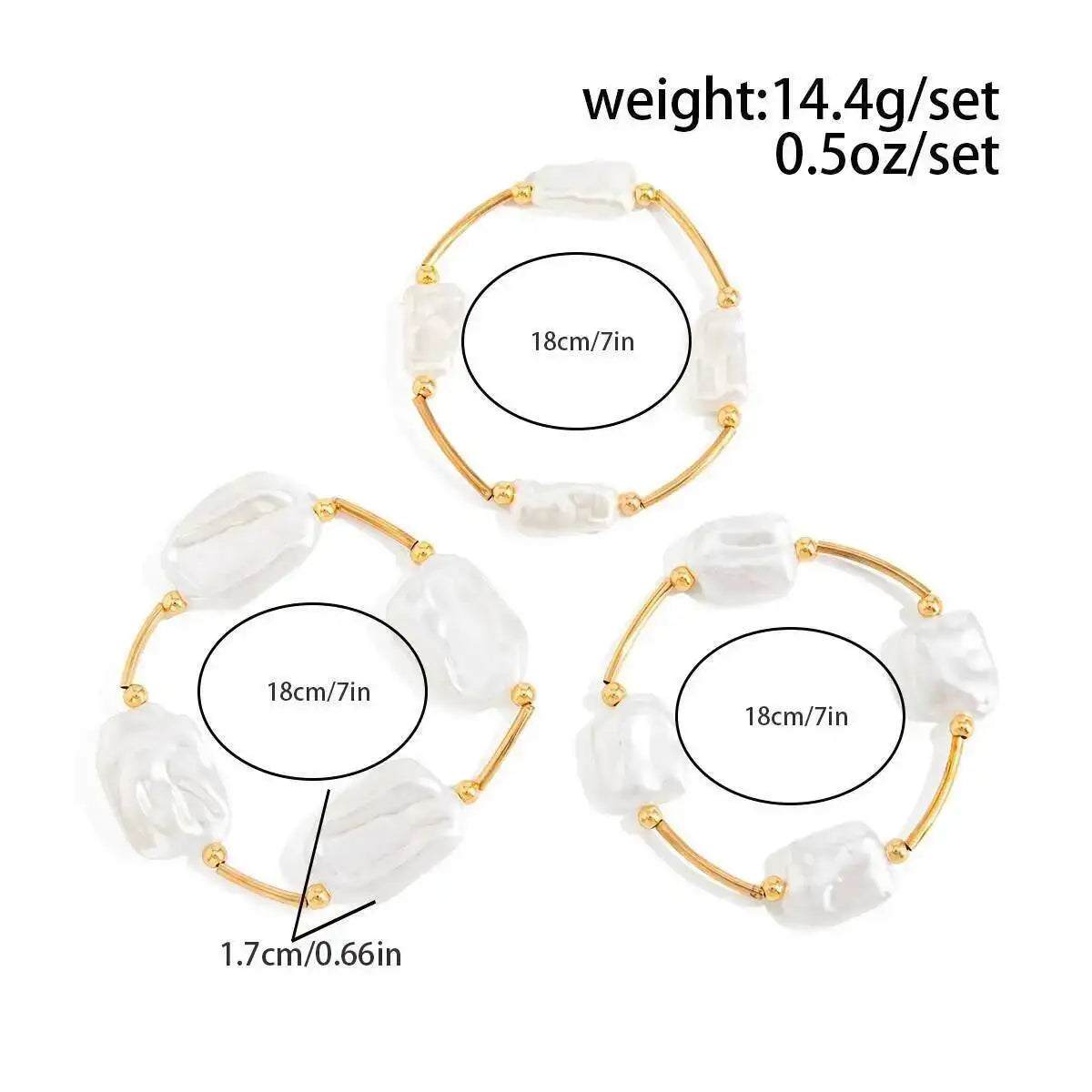 Elara סט צמידי פנינים