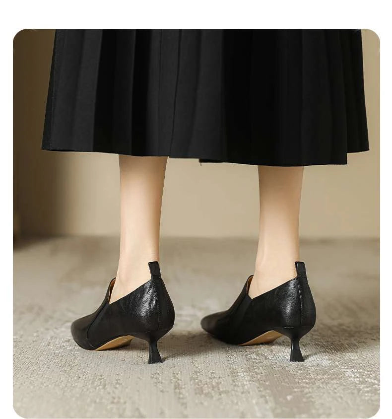 Rico נעלי עקב בעיצוב צרפתי ועקב דק