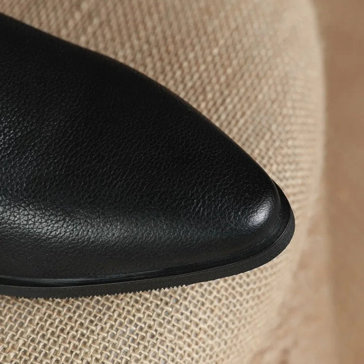 Carlson מגפוני עור אמיתי עקב