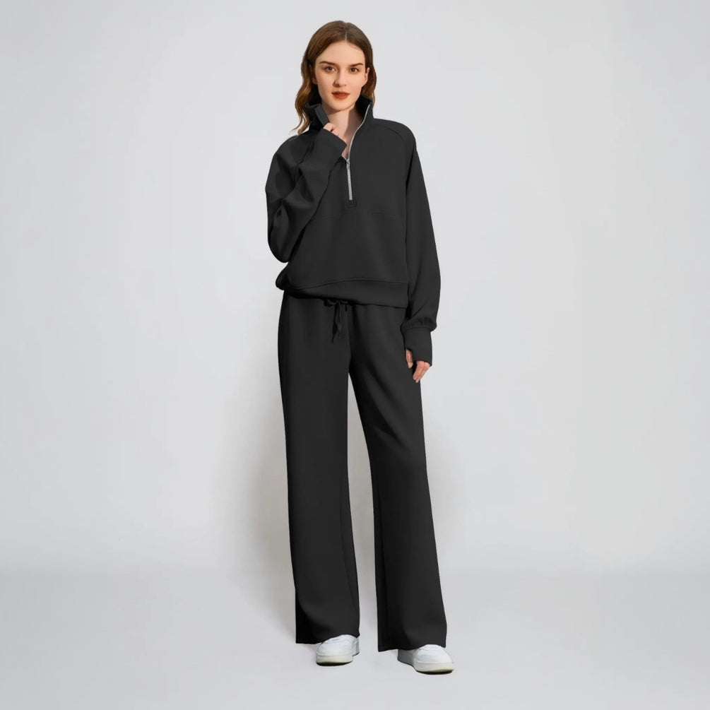 Byrne סט ספורטיבי דו־חלקי עם רוכסן וחולצה ארוכה