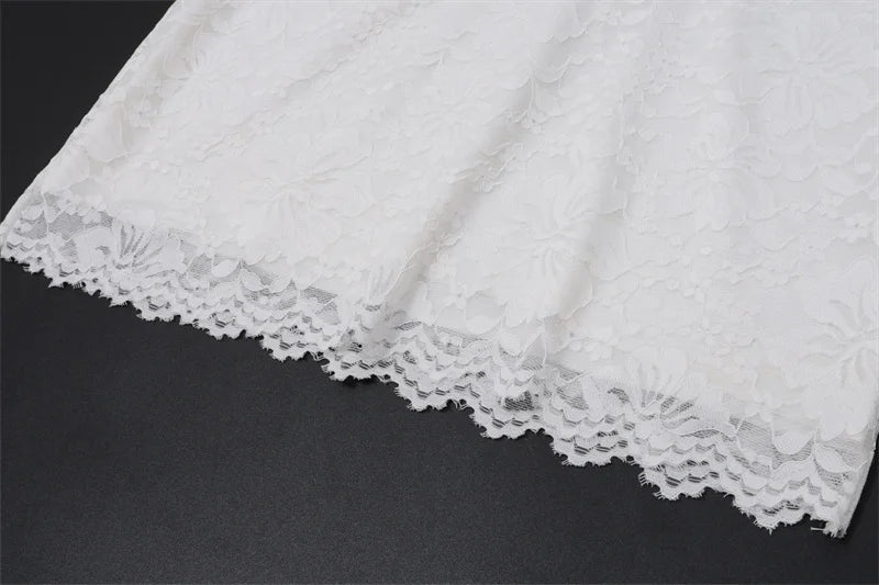 Lynn שמלת מיני לבנה תחרה