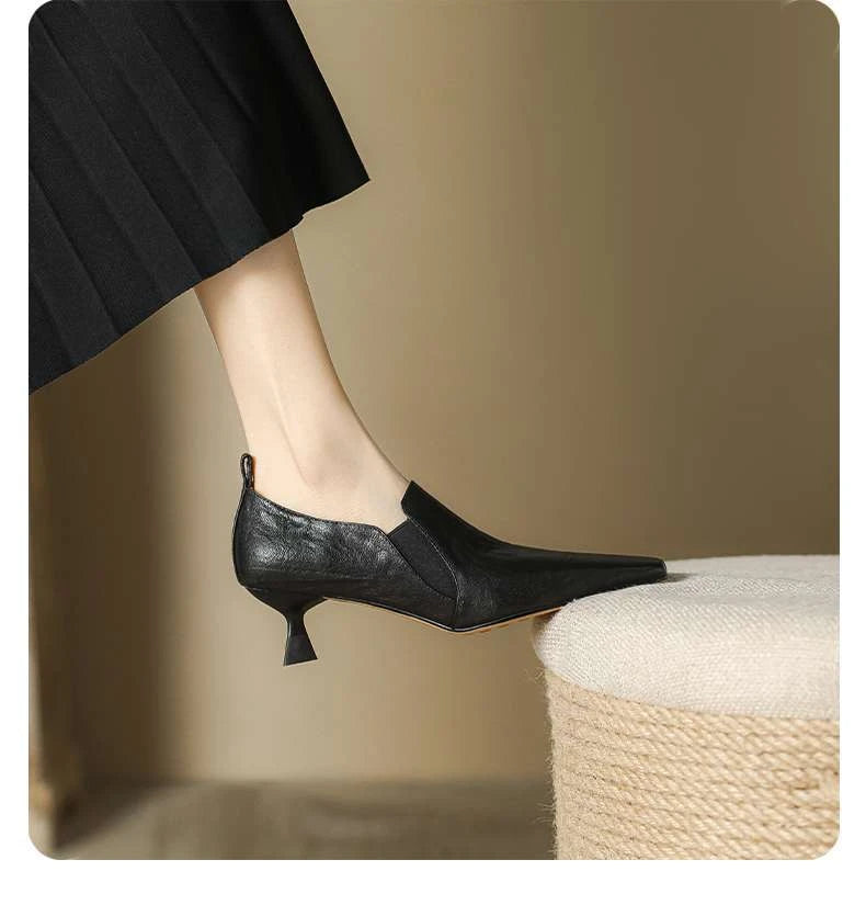 Rico נעלי עקב בעיצוב צרפתי ועקב דק