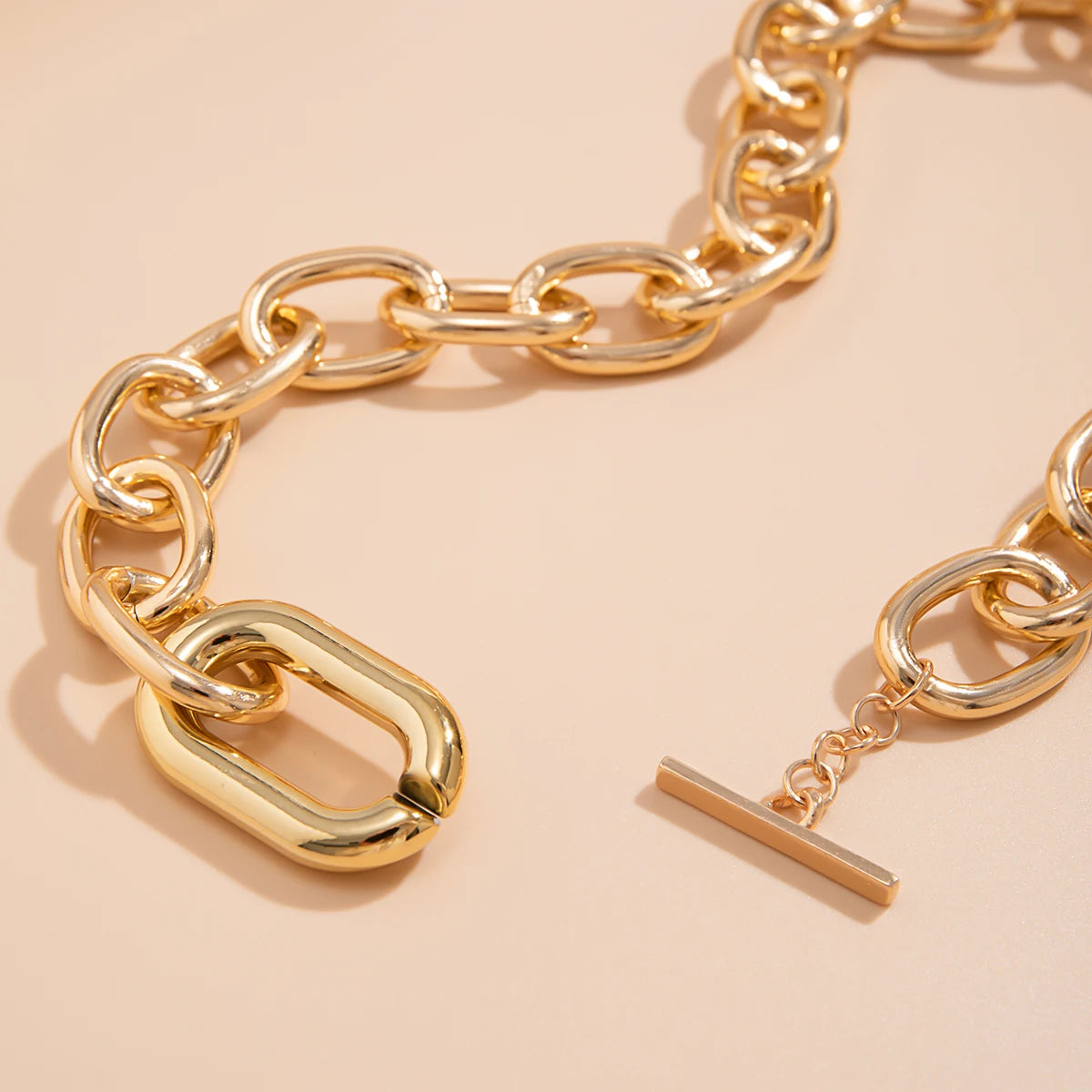 Arden סט שרשרת וצמיד חוליות עבות