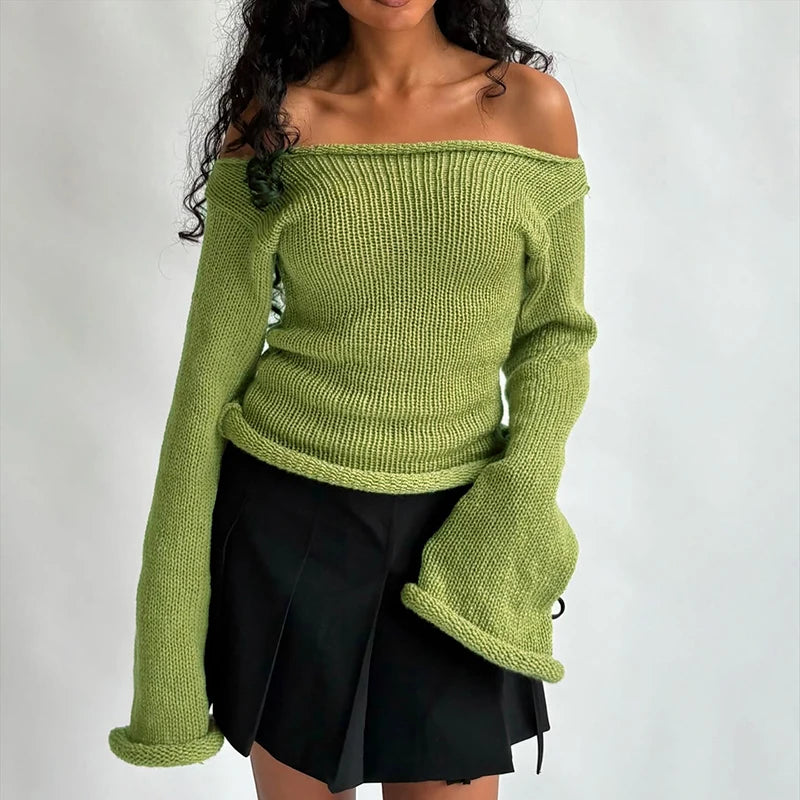 Elmer סוודר יין כתף חשופה