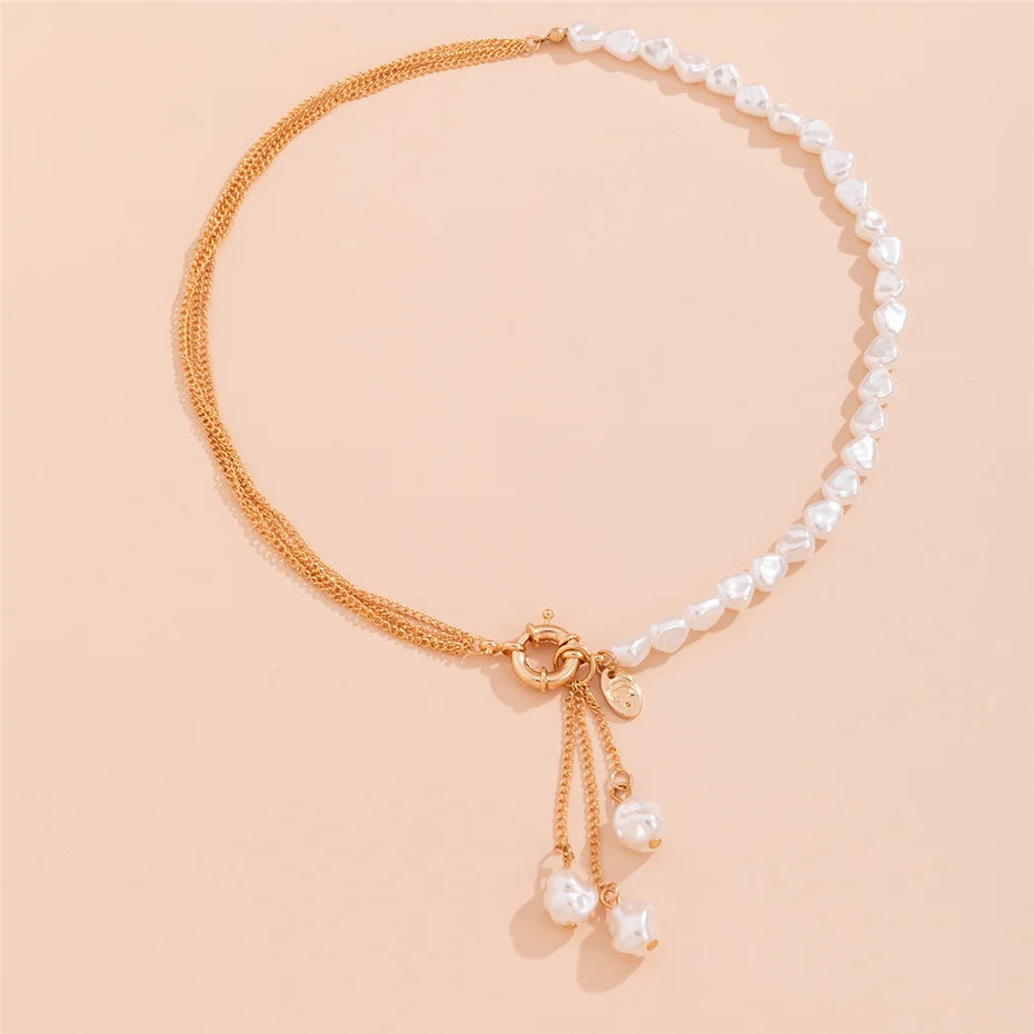 Elowen שרשרת פניני טסל אסימטרית