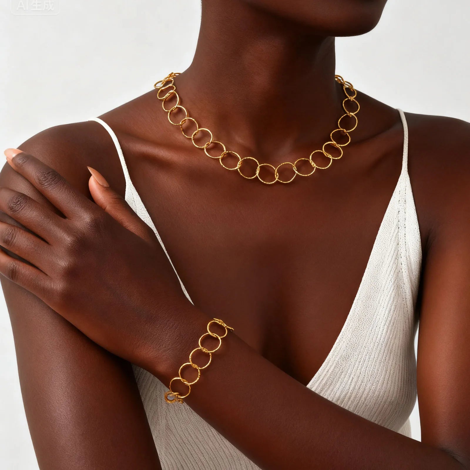 Aurelia סט שרשרת וצמיד חוליות עגולות