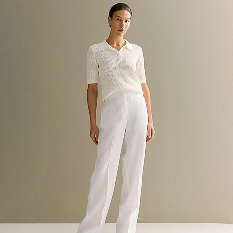 Ross חולצת סריג קייצית עם צווארון