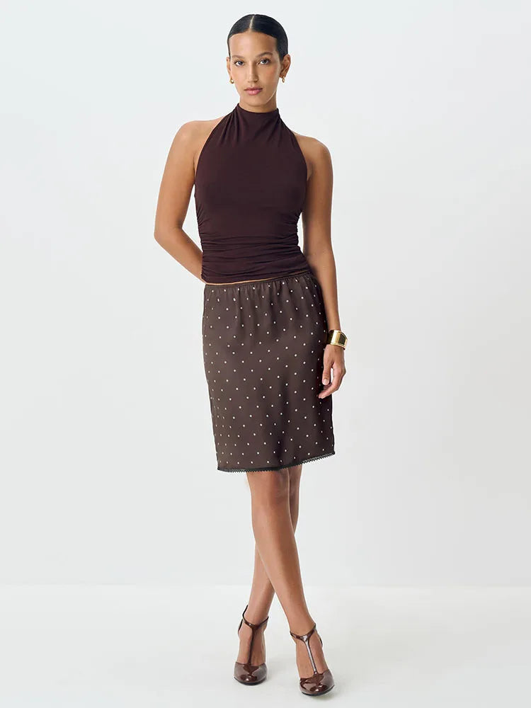 Brayden חצאית מיני פולקה דוט עם גומי