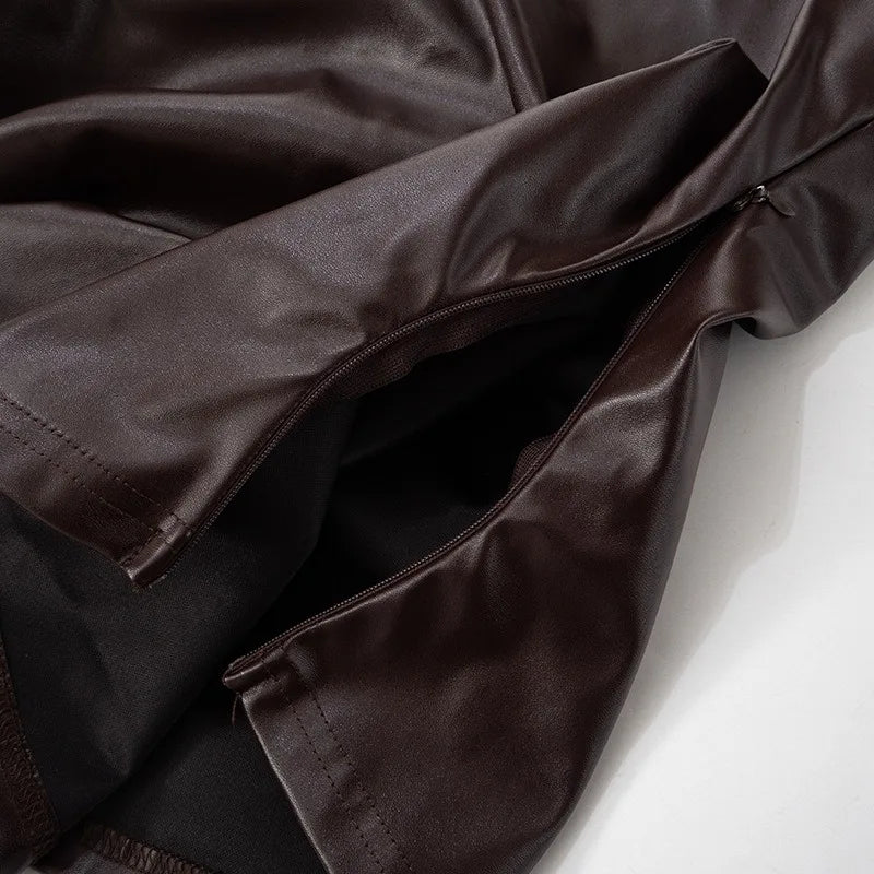 Davis טופ סטרפלס דמוי עור