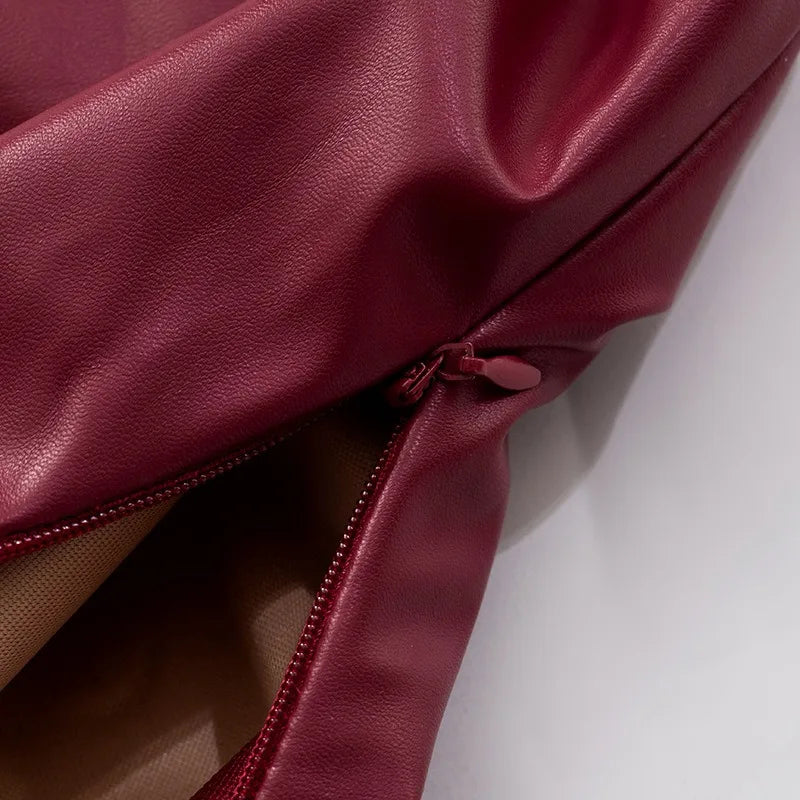 Davis טופ סטרפלס דמוי עור