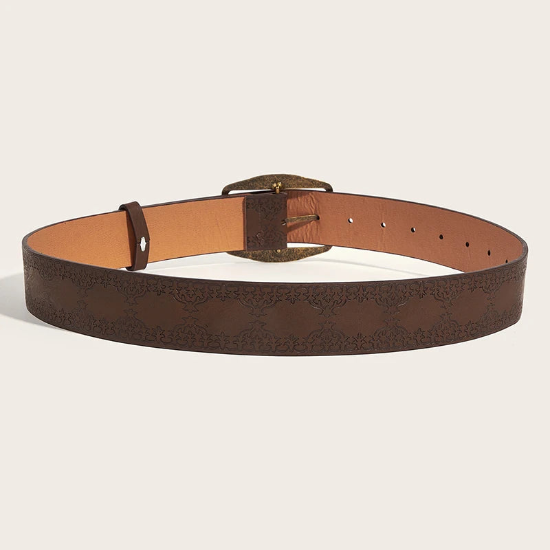 Finnian חגורה בסגנון רטרו אתני עם אבזם ברונזה