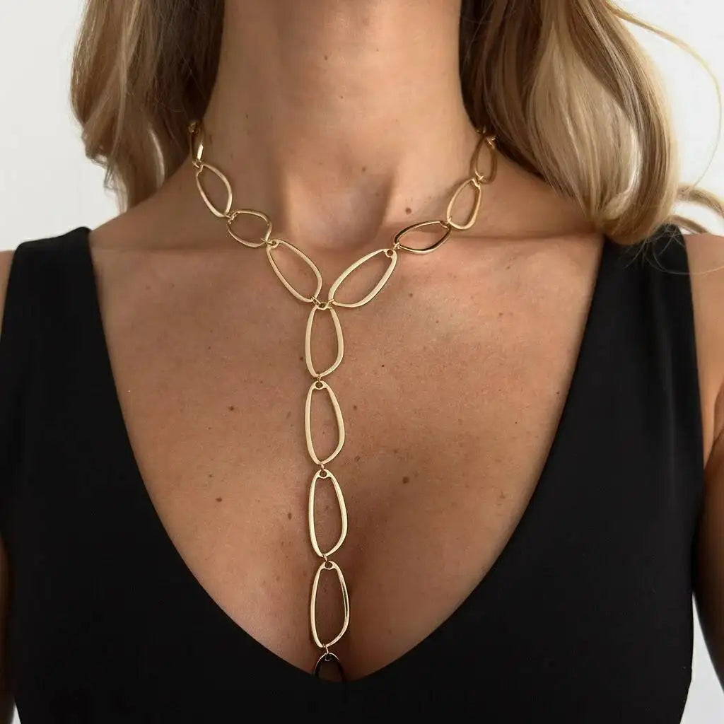 Valora שרשרת חוליות גיאומטריות בצורת Y