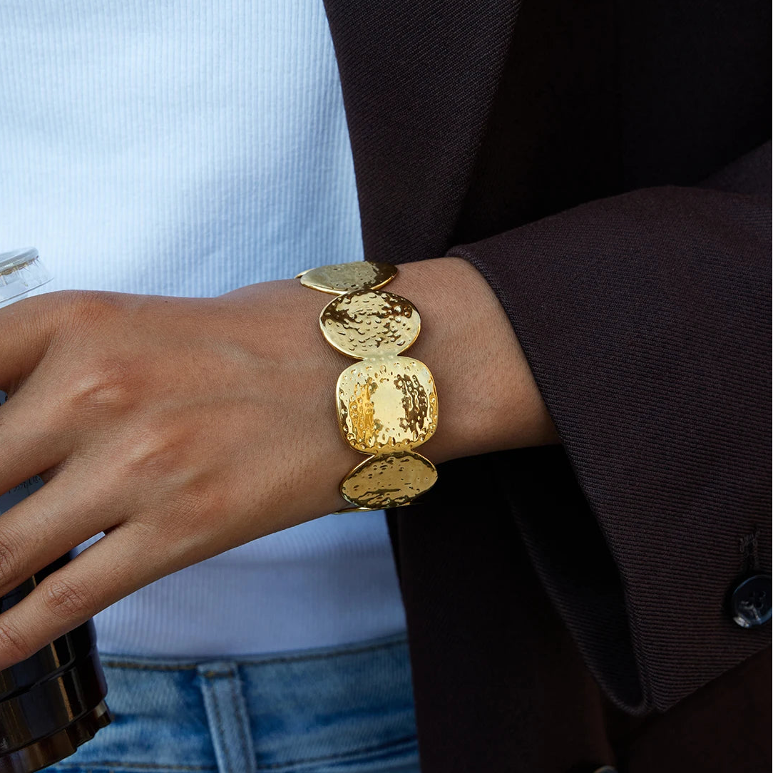 Lawson צמיד זהב רחב במראה פטיש