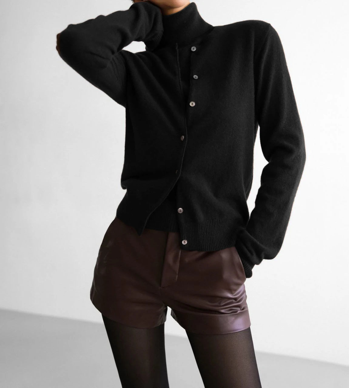 Byrne סט סריג גולף וקרדיגן אלגנטי Outlet