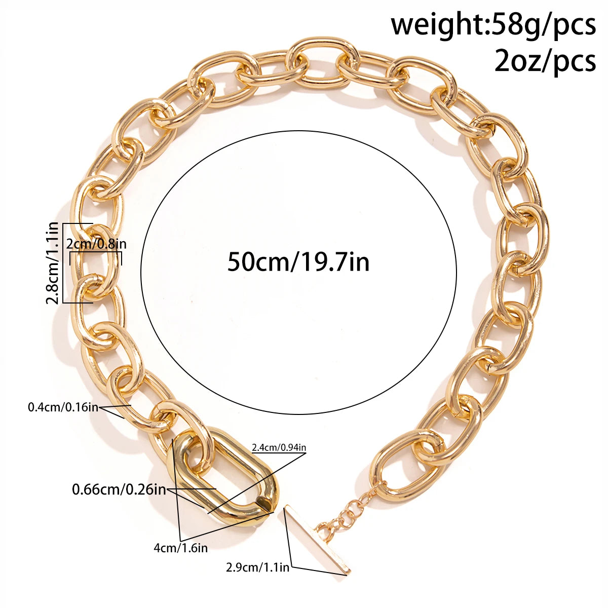 Arden סט שרשרת וצמיד חוליות עבות