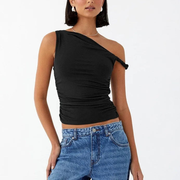 Anya חולצת כתף אחת אסימטרית