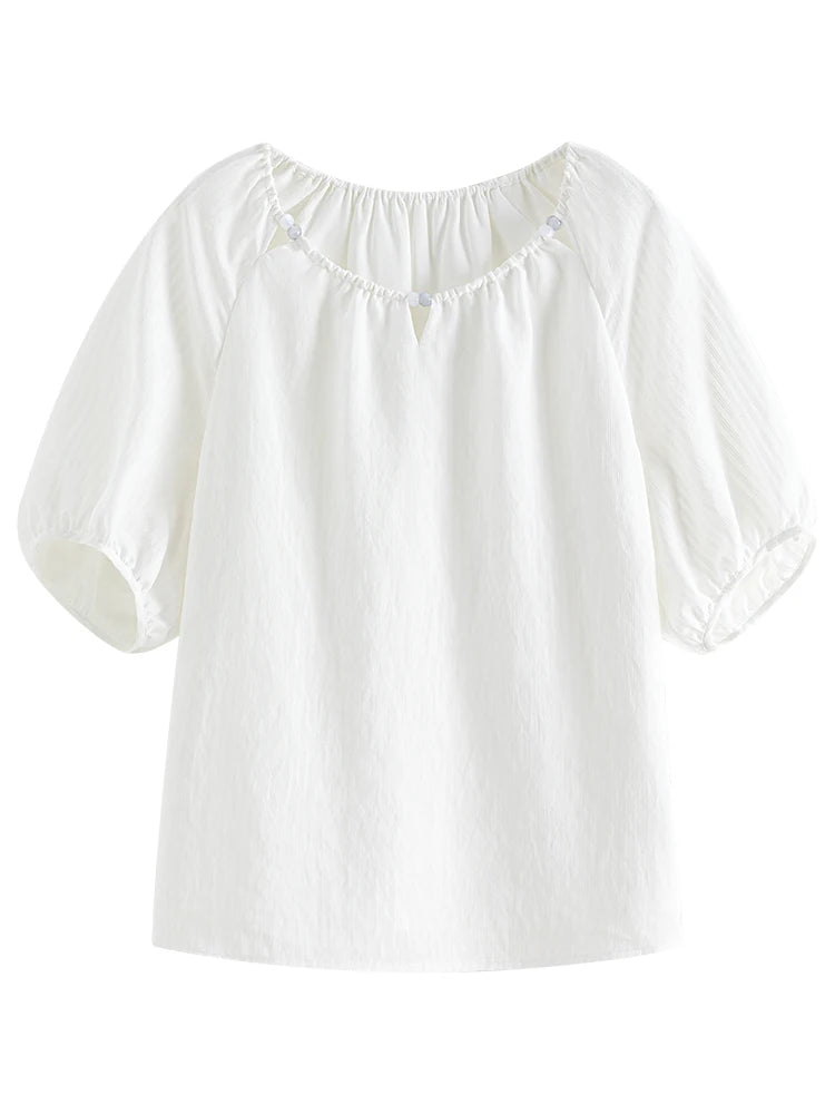 Matilda חולצה קיצית בעיצוב חלול בצוואר