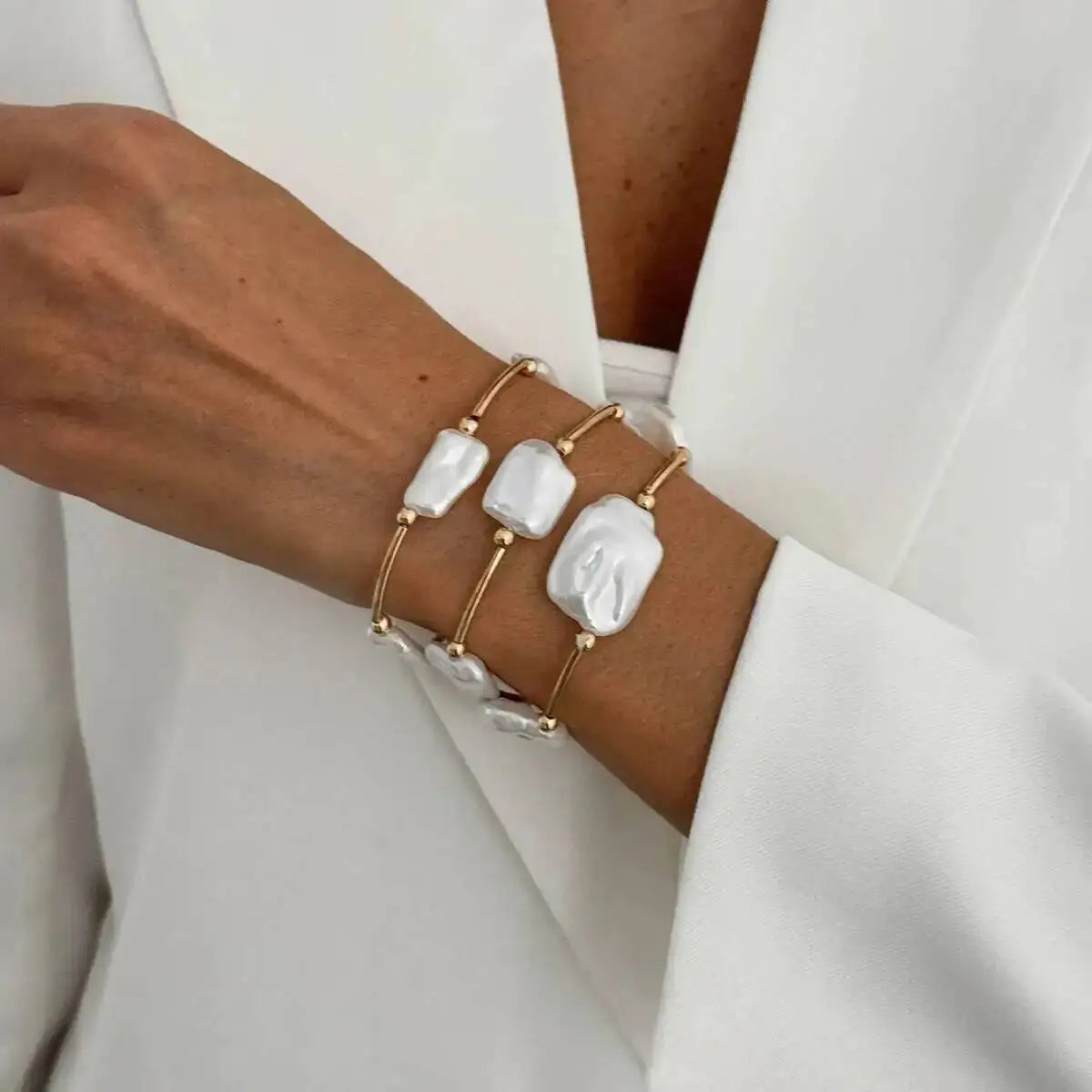 Elara סט צמידי פנינים