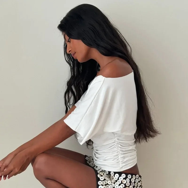 Isla טופ וואן שולדר כיווצים גזרה צמודה