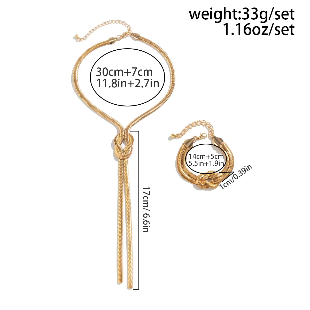 Seraphine סט תכשיטי שרשרת קשר ונחש