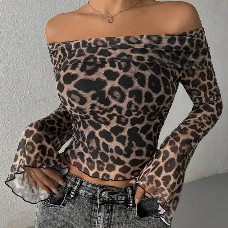 Ann טופ אוף שולדר מנומר