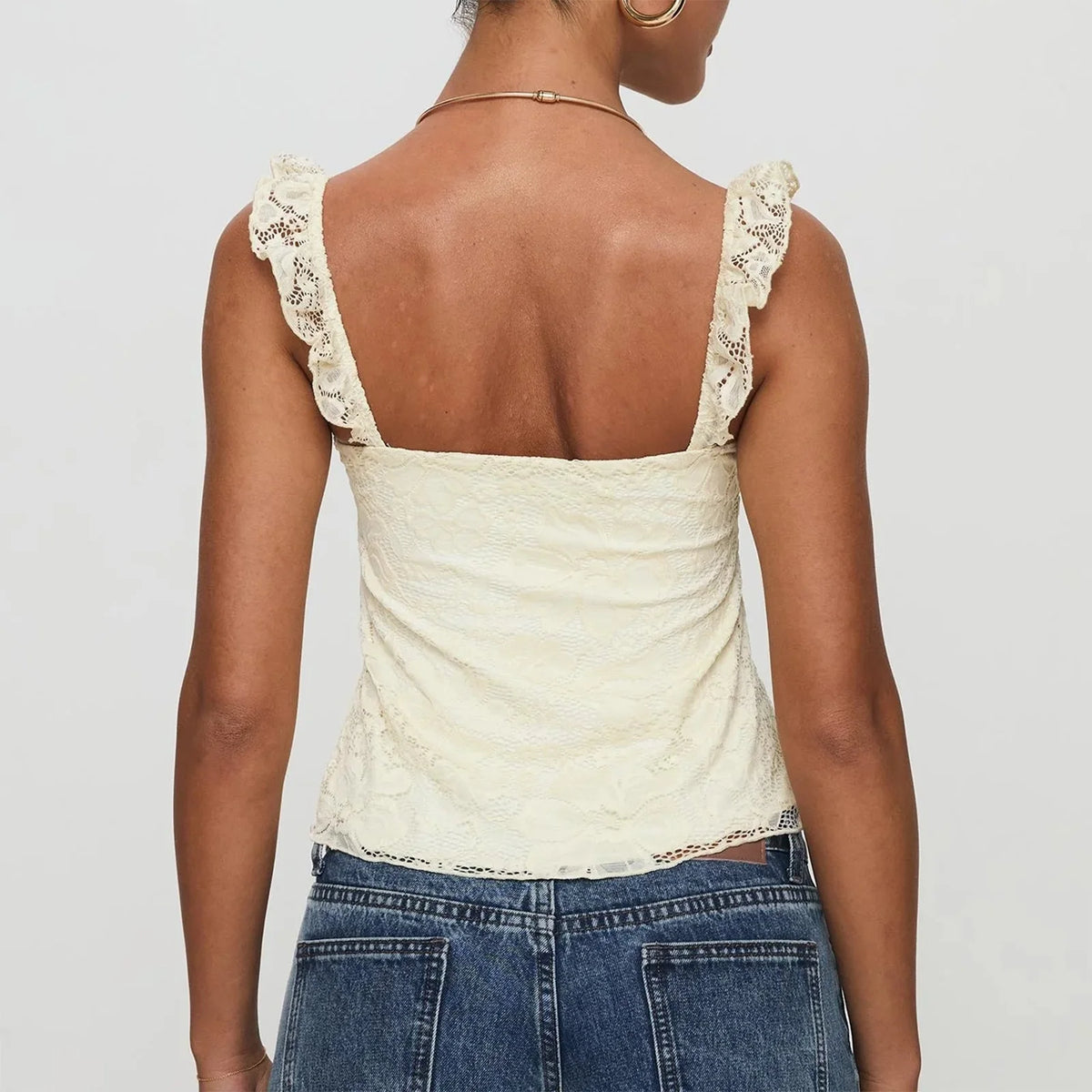 Livia טופ תחרה רומנטי קצר