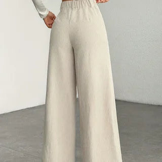 Harris מכנסי קורדרוי רחבים עם פסים ומותן גבוהה