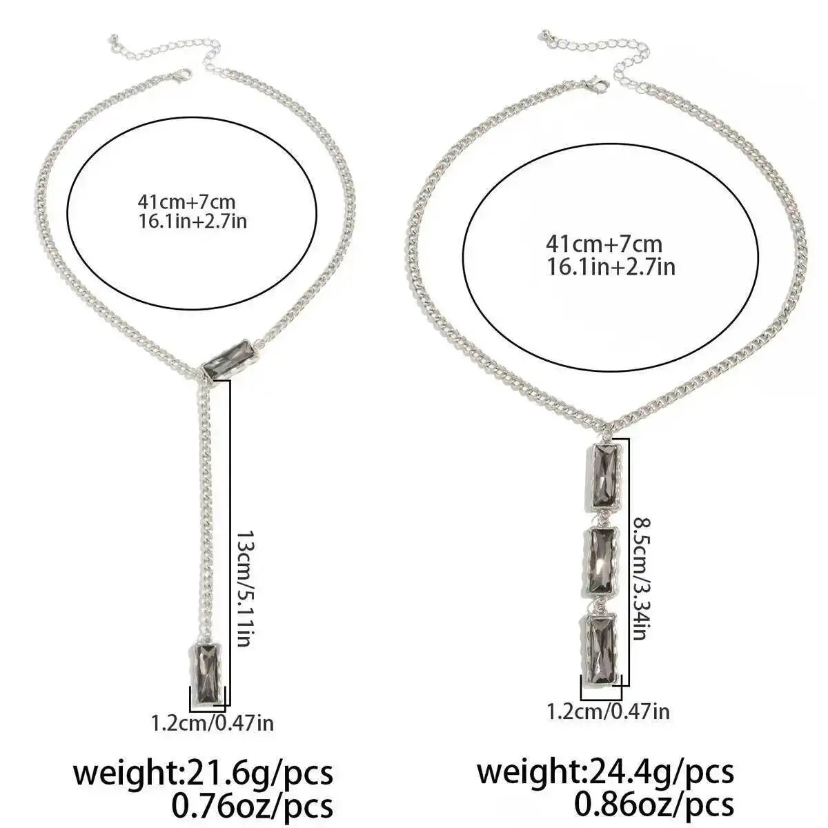 Virella שרשרת צ'וקר עם קריסטל שחור