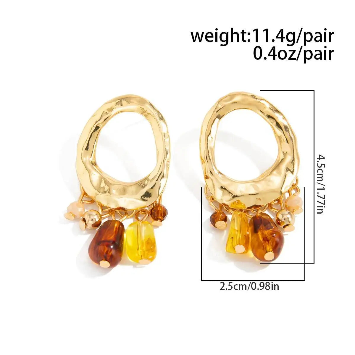 Aurelle עגילי טסל בגוון אמבר