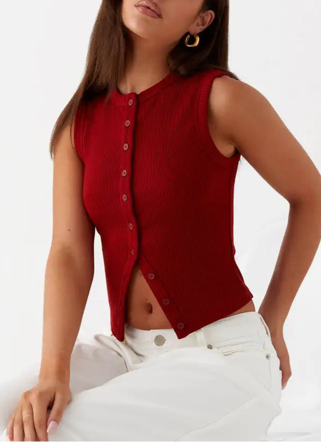 Luke גופיית קרופ עם כפתורים