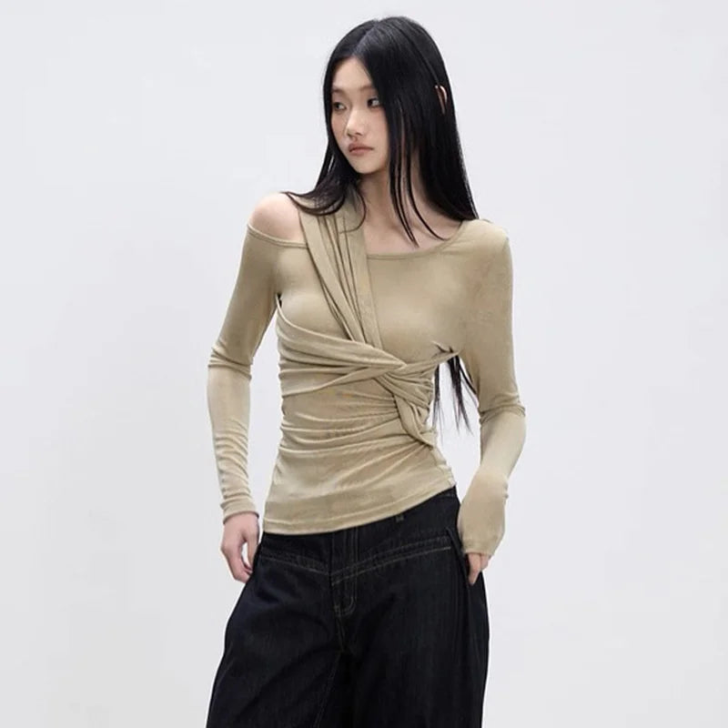 Nia חולצת טוויסט עם שרוול ארוך