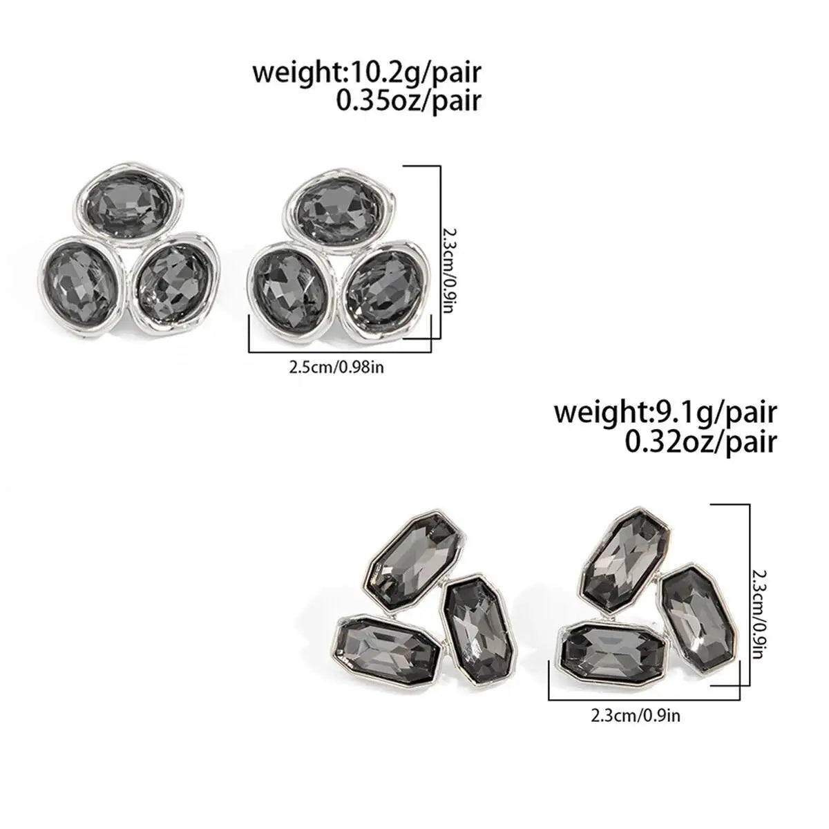 Averra עגילי קריסטל משולשים