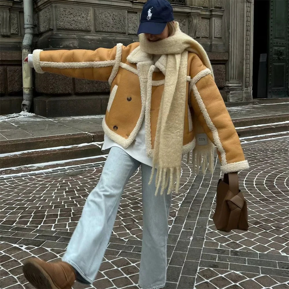 Glenn מעיל קולר פולו בשילוב פרווה Outlet