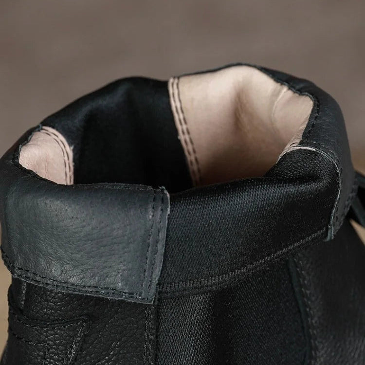 Carlson מגפוני עור אמיתי עקב