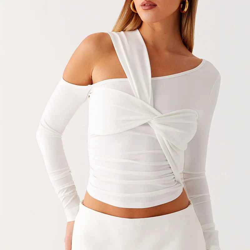 Nia חולצת טוויסט עם שרוול ארוך