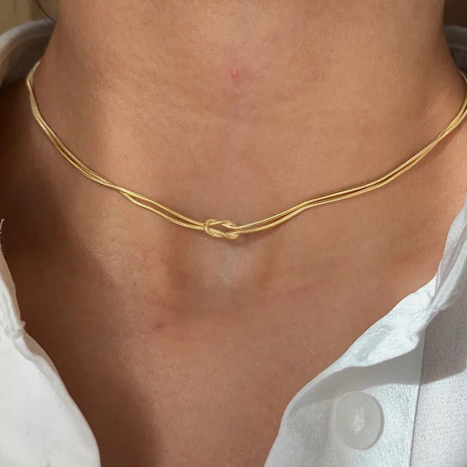 Asiya שרשרת קשר מצופה זהב 14K