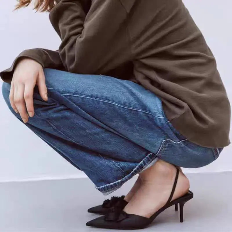 Salas נעלי עקב קיטן אלגנטיות עם פפיון