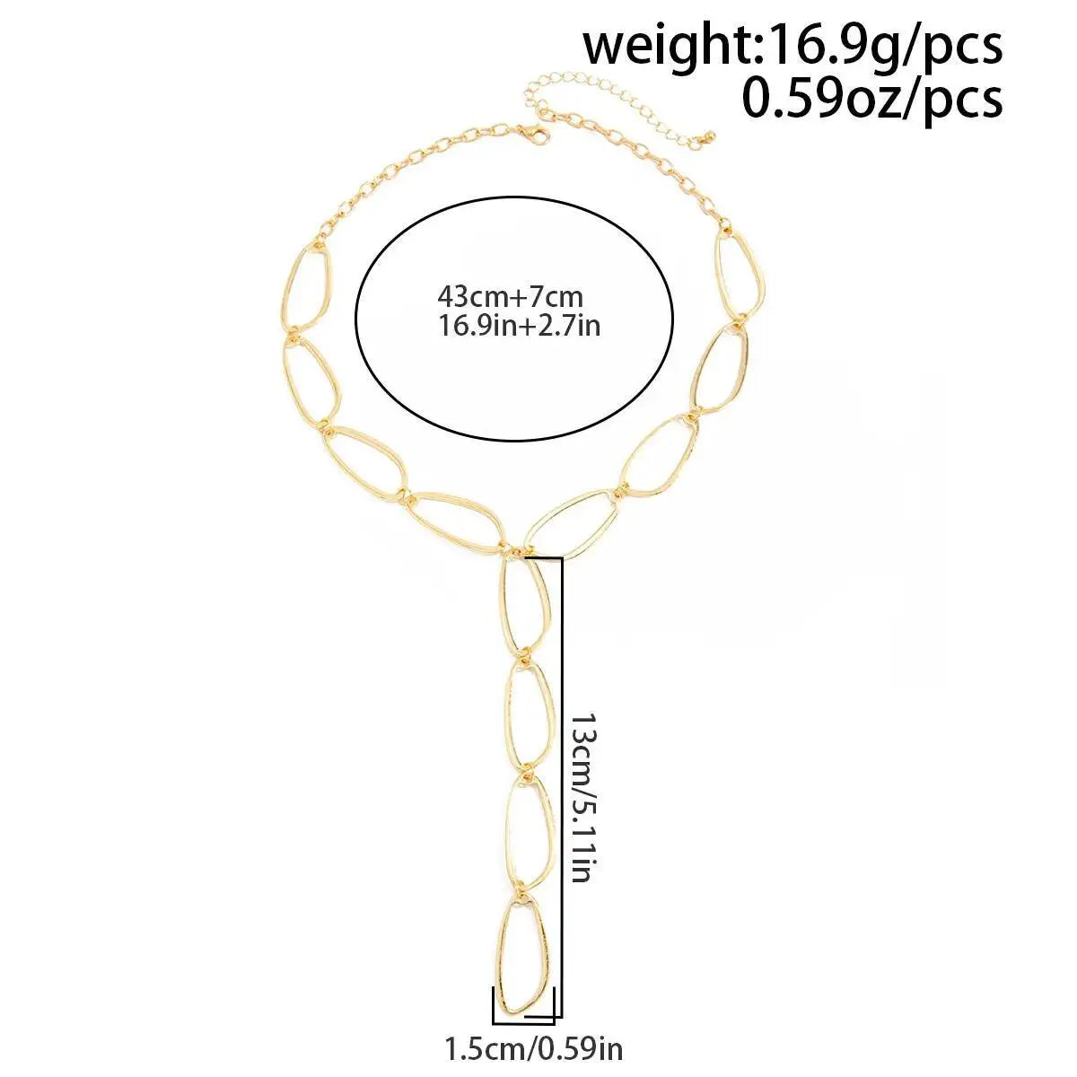 Valora שרשרת חוליות גיאומטריות בצורת Y
