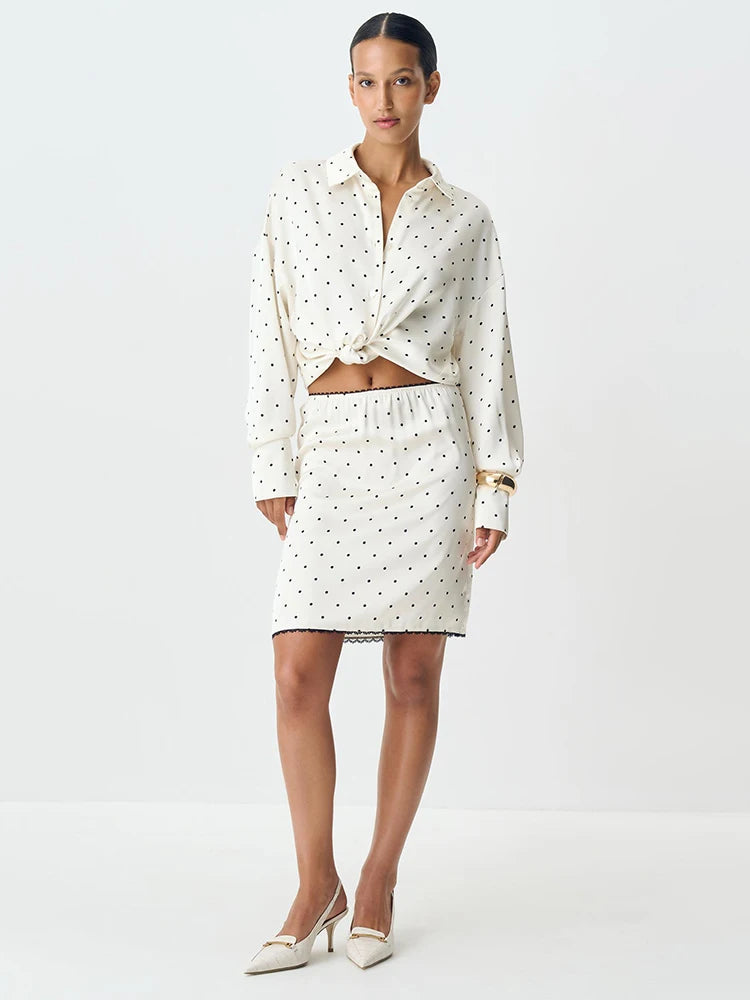 Brayden חצאית מיני פולקה דוט עם גומי