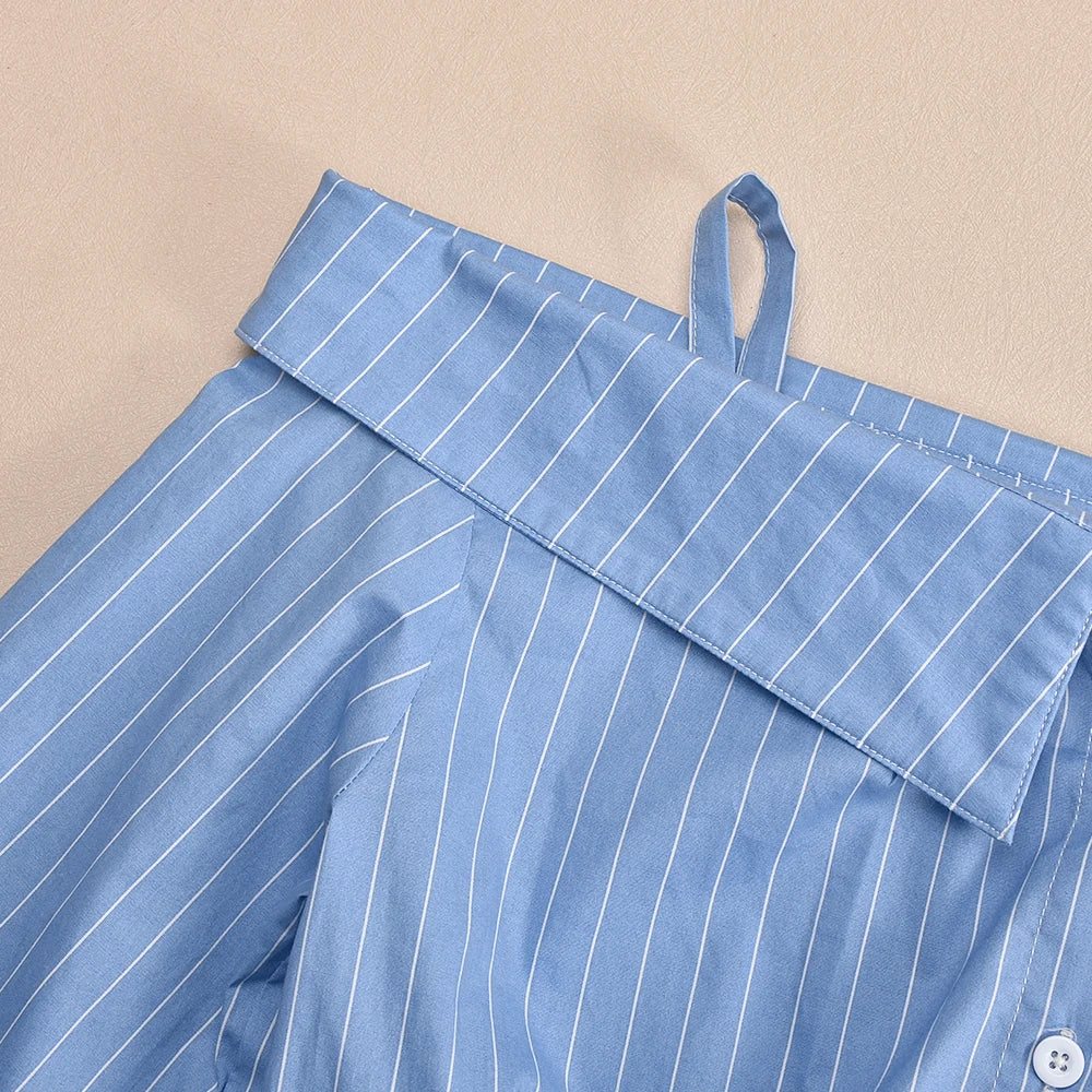 Kirk חולצת פסים אוף שולדר אלגנטית