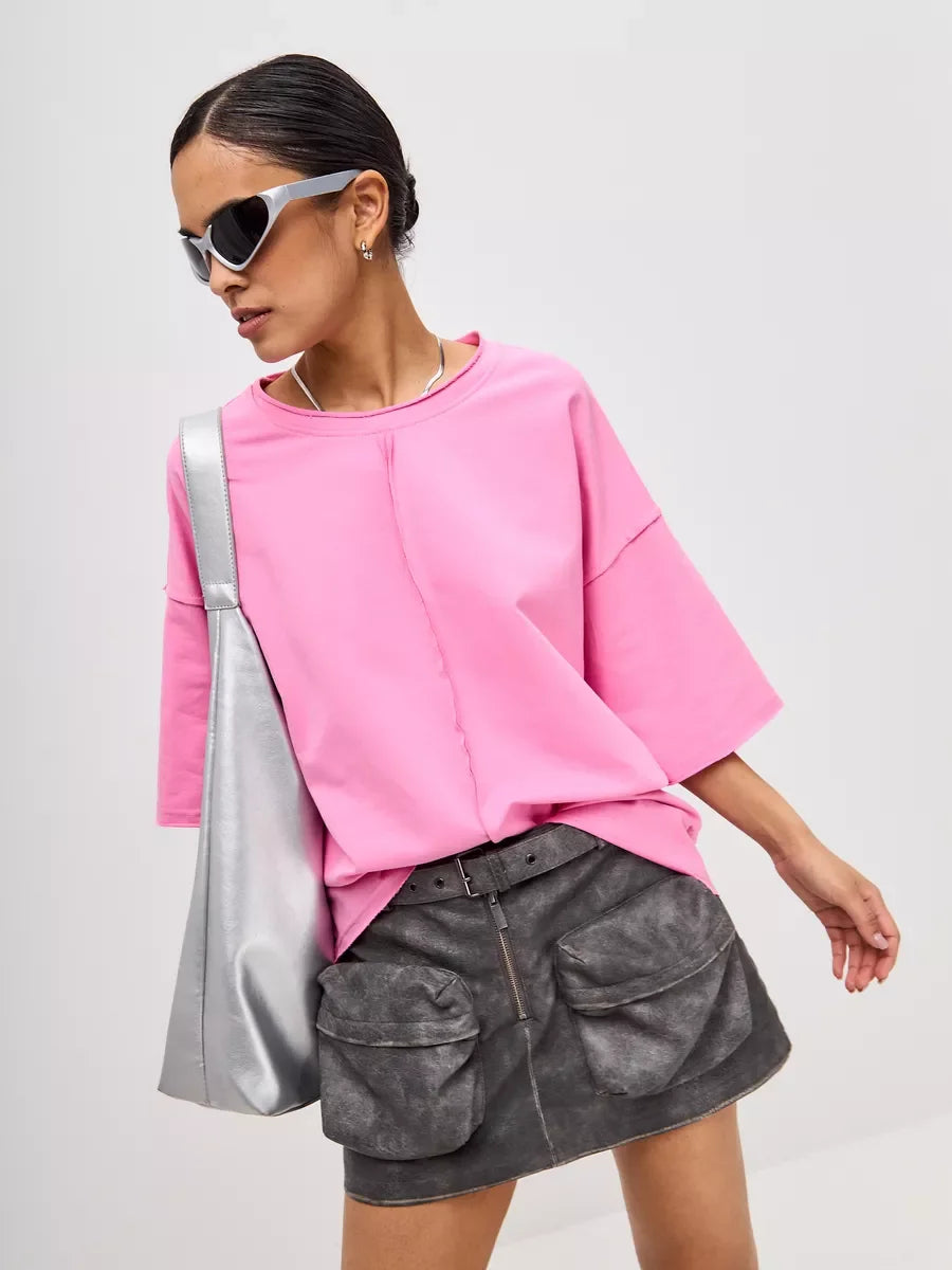 Jana טי שירט אוברסייז כותנה