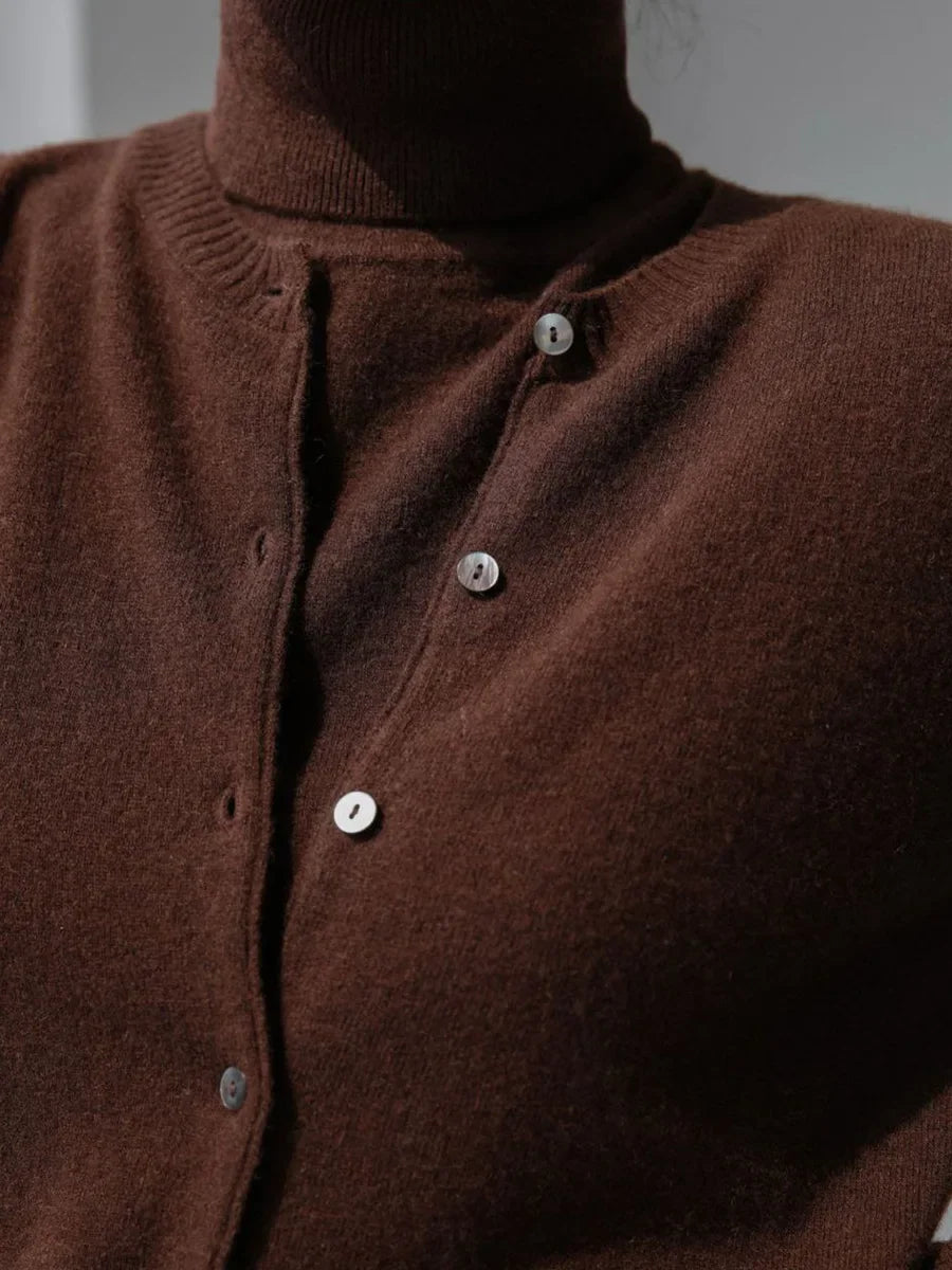 Byrne סט סריג גולף וקרדיגן אלגנטי Outlet