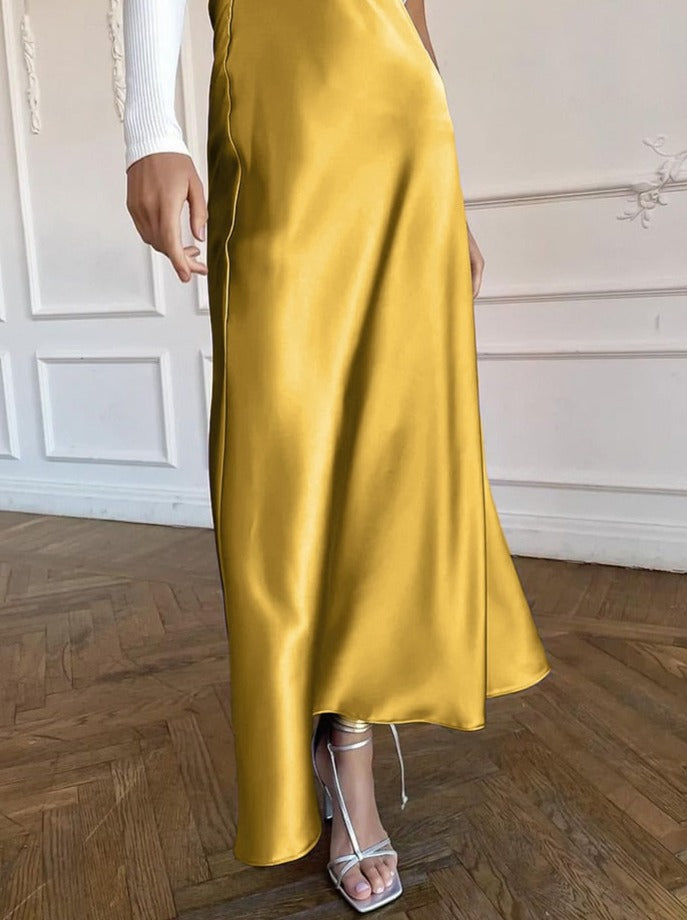 Billie חצאית מקסי סאטן