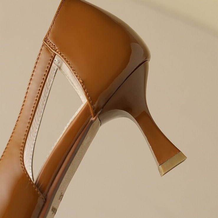 Arron נעלי סירה עקב מעור