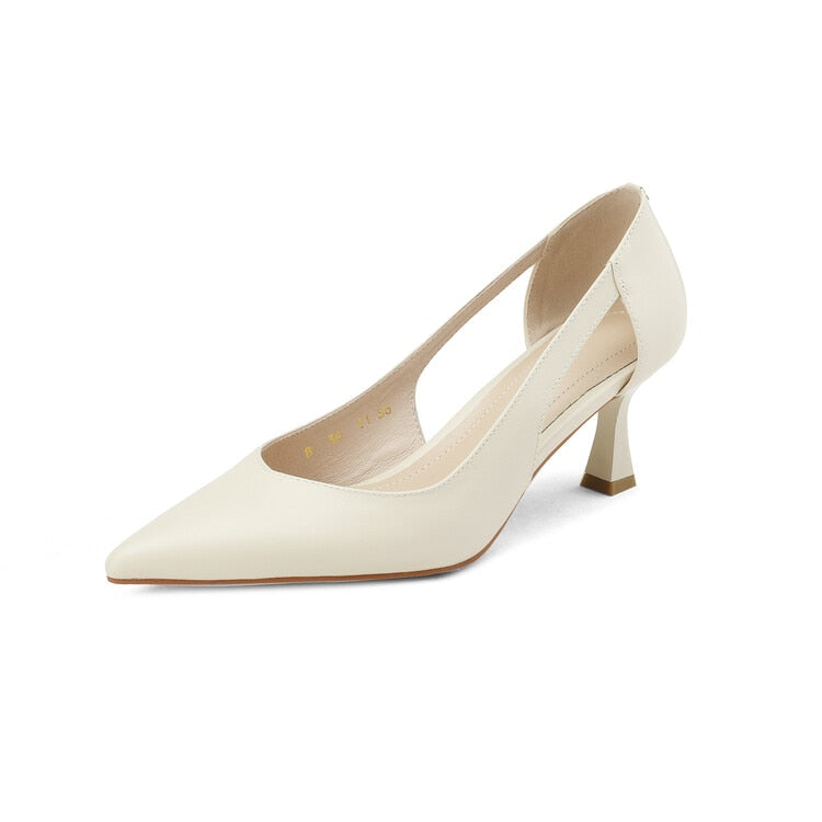 Arron נעלי סירה עקב מעור