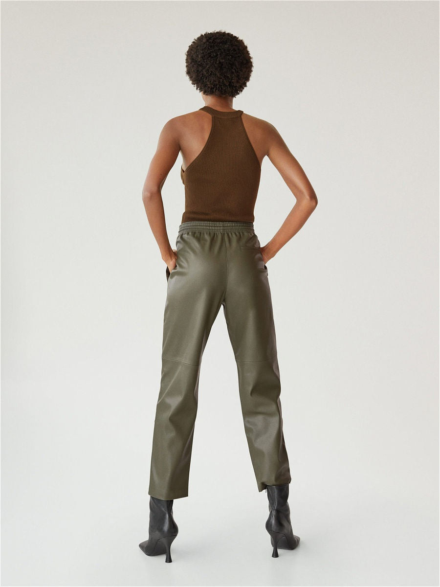 Rios מכנסי דמוי עור קרופ