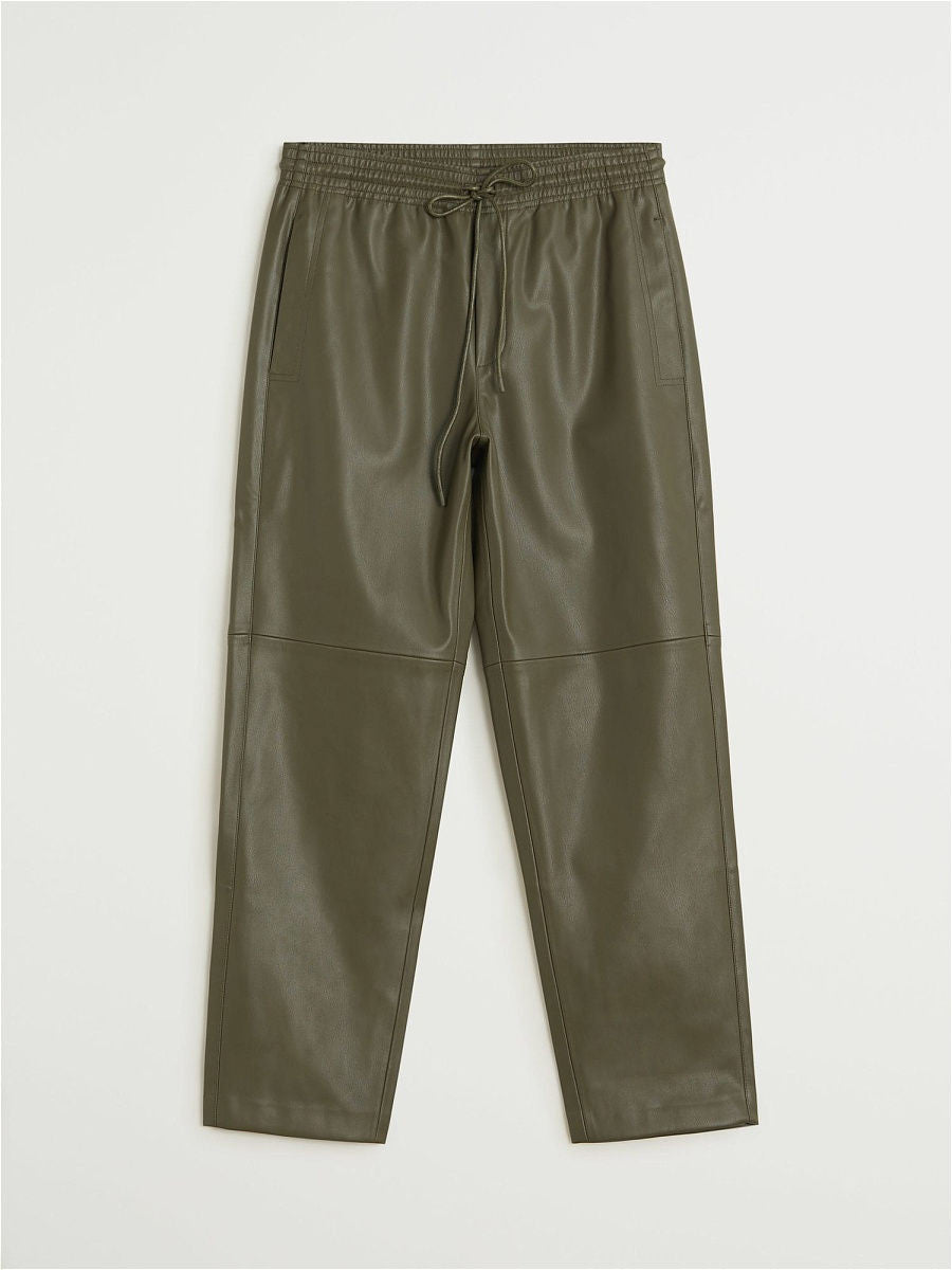 Rios מכנסי דמוי עור קרופ