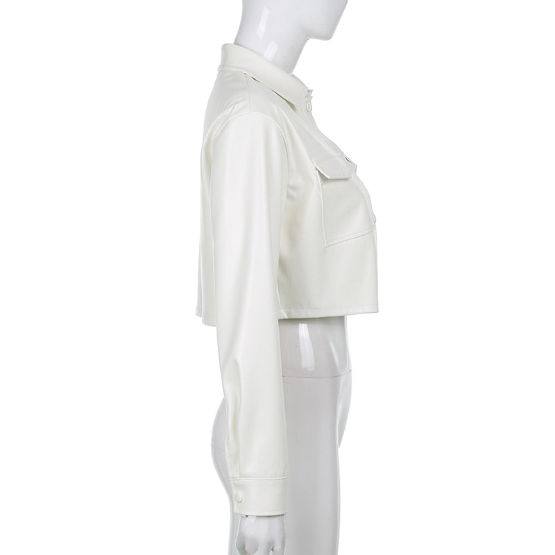 Dorian ג'קט קרופ דמוי עור Outlet